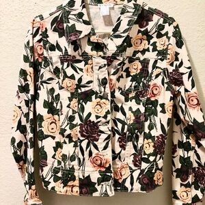VENUS Floral Denim Jacket